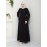 Middle Eastern Muslim Solid Color Elegant Rhinestone Abaya 8325