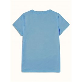 Women's Teacher-Themed T-Shirt - Apple & Pencil Bow Tie Design with Icons (Desk, Books), Short Sleeve Casual Round Neck Top for Educators, Staff & Book Lovers - Machine Washable Teacher Apparel Gift