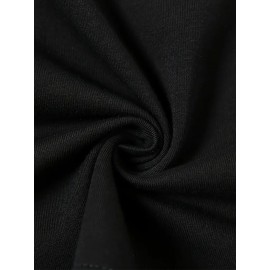 1pc Women's Anime Graphic T-Shirt - Black & White Geometric Character Print, Casual Short Sleeve Top for Spring/Summer, Machine Washable Comfort Fit, Birthday & Holiday Gift Idea, Everyday Apparel, Youthful Style, Relaxed Fit