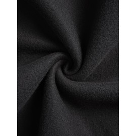 Women's Black Casual Hooded Sweatshirt with 