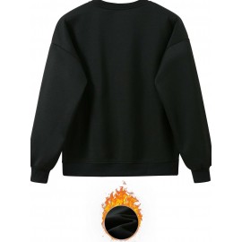 [Graphic Print Two Piece Set] Graphic Print Two Piece Set | Women's Crew Neck Sweatshirt & Pants Clothing