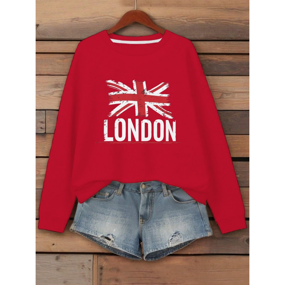 Teediy Union Jack Flag And LONDON Women'S Sweatshirt
